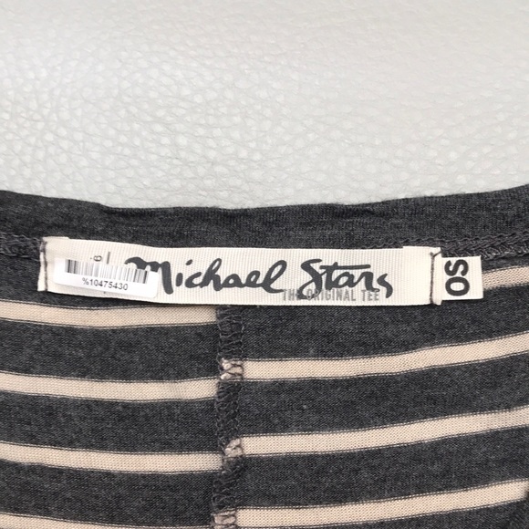 Michael Stars striped cold shoulder original tee. - Picture 5 of 7